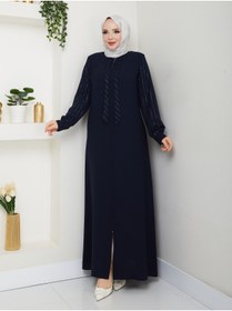 Resim SG SARİALGİYİM YENİ SEZON TAŞ VE LAZER BASKI DETAYLI YAZLIK KALİTELİ ABAYA FERACE 