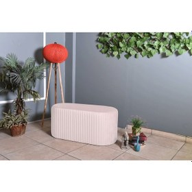 Resim Velluto Lungo Puf-beyaz 90 Cm Kapitoneli Uzun&oval Puf&bench&koltuk&pofuduk Makyaj Puff 