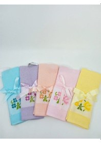 Resim Fialka Nakışlı Peçete 5 Adet Asorti 45x70 