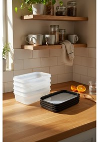 Resim Bernardo Hide Plus 4'lü Saklama Kabı Siyah 4x 0,70 Lt Siyah - Şeffaf 