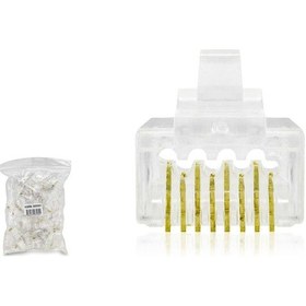 Resim Cat6 Konnektör Ez Rj45 Delikli 100lü Paket Şeffaf Hdx5063 Tg-v 9145 