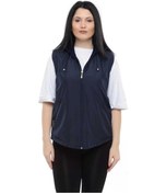 Resim Vetre Kadın Kapüşonlu Polarlı Yelek Lacivert Büyük Beden 1026 Çok Renkli 