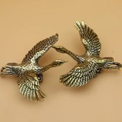 Resim Elegant Pirinç Uçan Turna Figürü - Vintage Tarzı Masa Süsü, Ofis Sanat Eseri, Çay Evcil Hayvan Aksesuarı 