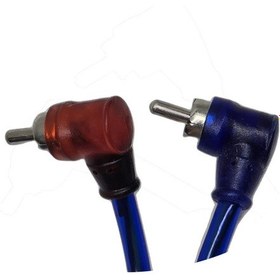 Resim 5 Metre 2 Rca To 2 Rca Oto Amfi Kablosu - Şeffaf Mavi Ses Aktarım Kablosu - Kırmızı Mavi Tos Fiş 
