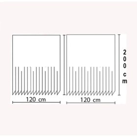 Resim Zethome Banyo Perdesi 2x120x200 Çift Kanat Duş Perdesi Halka Hediyeli 6969 
