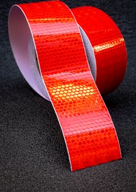Resim Meg Petekli Reflektör Reflektif Bant Kırmızı (1 METRE) 
