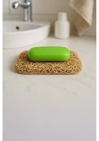 Resim Valerine Life Krem Renk Sabunluk Kaymaz Kıvırcık Lif Dokulu Hızlı Kuruyan Su Tahliyeli Sabun Altlığı Yeşil 