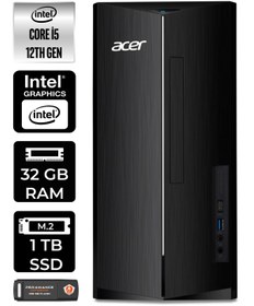 Resim ACER ASPİRE TC1760 EDTBHUEM005028 i5 12400 32GB RAM 1TB SSD FDOS MASAÜSTÜ BİLGİSAYAR 