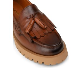 Resim Deery Kadın Hakiki Deri Taba Renkli Püsküllü Loafer - 02033ZTBAC02 