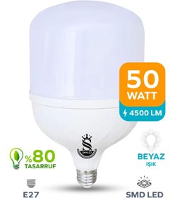 Resim ŞANLED 50w Tasarruflu E27 Beyaz Renk Torch Led Ampul-1 Adettir 