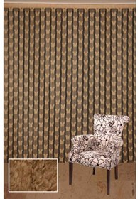 Resim Kelebek Birleşik Model Gold Renk Hazır Ip Perde 300x270 