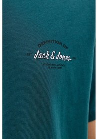 Resim Jack & Jones Jjbrandon Bisiklet Yaka Kısa Kollu Erkek T-shirt PETROL 