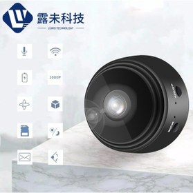 Resim Gajeena Siyah Kamera Ev Güvenliği İçin Kablosuz 1080p Hd A9 İzleme Kamerası, Taşınabilir Ve Kolay Kullanım, Poşetli Paket 