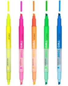 Resim Lineplus Two Tone Fosforlu + Pastel Işaretleme Kalemi 5'li Set 