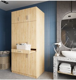 Resim Vita Çamaşır Ve Kurutma Makinesi Dolabı Banyo Dolabı Meşe 