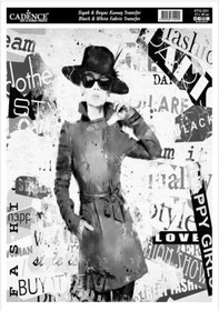 Resim Cadence Siyah&beyaz Kumaş Transfer 21x30 Cm. Kts-001 