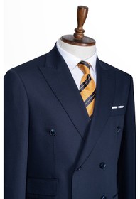 Resim İlayda Emir Luxury, İtalyan Kesim,slim Fit, Kruvaze, Erkek Takım Elbise Antrasit - Lacivert 