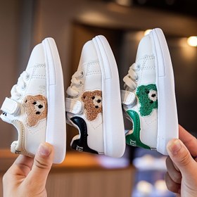 Resim Yeni Bahar ve Sonbahar Bebek Yürüyüş Ayakkabıları, Sevimli Moda Rahat Düz Tabanlı Karikatür Ayı Desenli Spor Ayakkabıları Gençler İçin, Dış Mekanlar İçin Mükemmel 