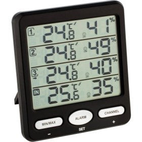 Resim Braventa Collection Dostmann 30.3054 Telsiz Termo-Higrometre Klima Monitörü (Pillerle Birlikte Siyah) 