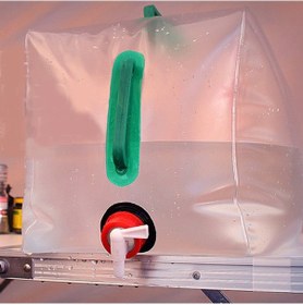 Resim Cbtx 10l Dış Mekan Şeffaf Pvc Katlanabilir Su Torbası Konteyneri, Açma / Kapama Anahtarlı 