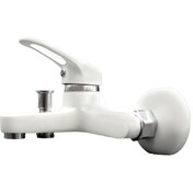 Resim Kupp Beyaz Banyo Bataryası Aç Kapa 5 Yıl Garantili Banyo Duş Bataryası Musluk 