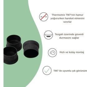 Resim Naturalp Wundermix Thermomix Tm7 Mutfak Robotu Için 3'lü Silikon Ayak Seti 