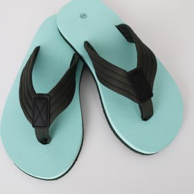 Resim VestioStore Alex Erkek Turkuaz Siyah Kumaşlı Rahat Parmak Arası Havuz Plaj Terliği Flip Flops 