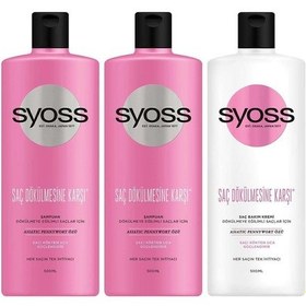 Resim Syoss Saç Dökülmesine Karşı Şampuan 500Ml X 2 Adet + Saç Kremi 50 