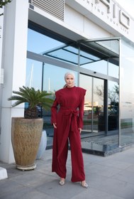 Resim MİMİ Luxury Wear Kadin Geniş Kuşak Fermuarlı Tesettür Tulum 