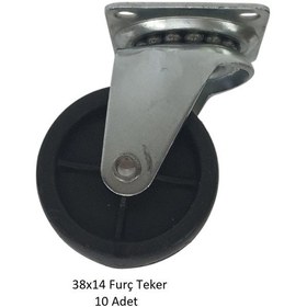 Resim Oynak, Tabla Bağlantılı, Burçlu, Polipropilen Sanayi Tekerleği Çap: 38x14 10 Adet 