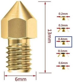 Resim STOREMAX 3D Yazıcı Mk8 Extruder Nozzle 0.4mm 1.75mm 1115018 