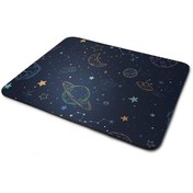 Resim Uzay Ve Gezegen Desenli Dikdörtgen Mouse Pad 