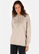Resim Comfort Fit Kapüşonlu Baskılı Kadın Bej Sweatshirt Colin's