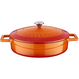 Resim Lava Folk Serisi 24 CM Döküm Çok Amaçlı Turuncu Yayvan Tencere LV Y ST 24 K1 O 