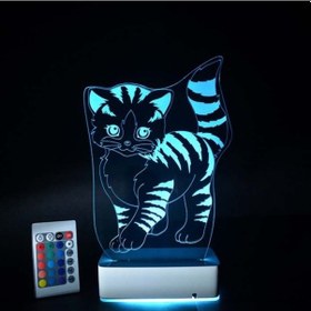 Resim Özel Tasarım Sevimli Kedi 3D Led Lamba 