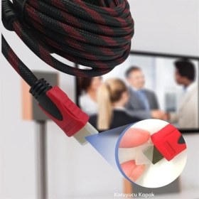 Resim Ata Elektronik 3mt 3 Metre Hdmı Kablo PC BİLGİSAYAR Projeksiyon LED SMART LCD TV HD Led Tv Smart 4k Tv Ara KABLO Hdmı Hd Hecdi Sargılı 