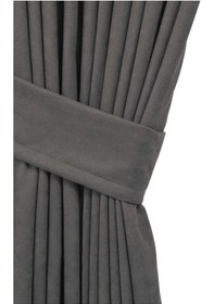 Resim Cheap's Home Petek Dokulu Kadife Dokuma Sık 1 X 3 Pileli Fon Perde Antrasit 