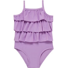 Resim Uv Korumalı Askılı Mayo Kız Bebek Yüzücü Mayo 5108 Lila Lila 