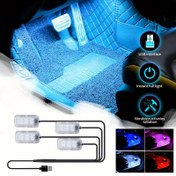 Resim USB Güçlü LED Araba Pedal Işıkları - 4 Modlu Renkli Atmosfer Aydınlatma Kiti, Erkekler İçin Güçlü Mavi ve Kırmızı Işıklarla Araç İçi Değişiklik, Araç İçi Değişiklik Aksesuarı | LED Işıklar Kiti | USB Güçlü Işıklar, Pil Olmadan 