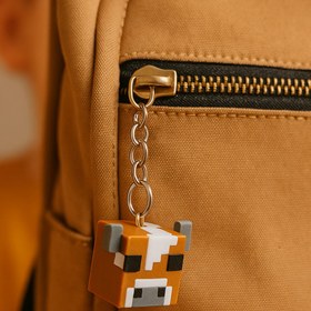 Resim Flexilab Creative Minecraft İnek Figürlü PLA Anahtarlık - 3D Baskı Piksel Tasarım, Koleksiyon ve Hediyelik 