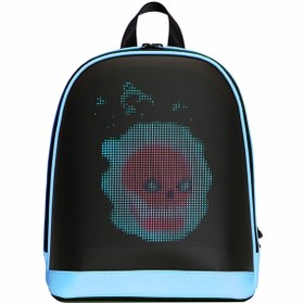 Resim Prime MİNİ SMART BAG Mavi Led Ekranlı Sırt Çantası, Motorcu Çantası 