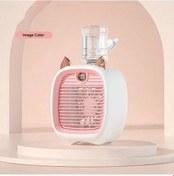 Resim Goldenqian Usb Şarj Mini Elektrikli Fan 1200 Mah Masaüstü Sprey Klima Fanı Üç Sınıf Klima Su Soğutma Fanı Usb Tipi Pink 