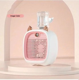 Resim Goldenqian Usb Şarj Mini Elektrikli Fan 1200 Mah Masaüstü Sprey Klima Fanı Üç Sınıf Klima Su Soğutma Fanı Usb Tipi Pink 