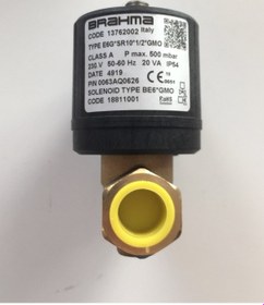 Resim BRAHMA E6G*SR10*1/2*GMO Valf 13762002 Pirinç Gövde Debi Ayarlı Pmax 500mbar 230V 50-60Hz 20VA 