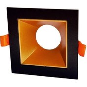 Resim Cata Gu10 Duy Girişli Siyah - Gold Kare Sıva Altı Dekoratif Kaide (ct - 5063) 