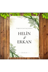 Resim zafrakreklam Kişiye Özel Nişan, Kına Gecesi, Düğün Afiş 100X150 CM Branda 