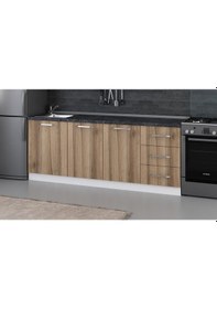 Resim Minar 210 Cm Mutfak Dolabı Beyaz Dore 210-D1-Alt Modül Beyaz 