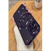 Resim Ceponya iPhone 14 Pro Max Kılıf Magsafe Köşeleri Renkli Lüx Şeffaf Kamera Lens Korumalı 