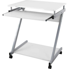 Resim Çalışma Masası, 4 Tekerlekli Bilgisayar Masası, Pc Masası, Pürüzsüz Klavye Uzatma, Kolay Montaj, Yerden Tasarruf Sağlayan Z-Şekilli Pc Masası, Beyaz, LCD811W, 60 x 48 x 73 cm 