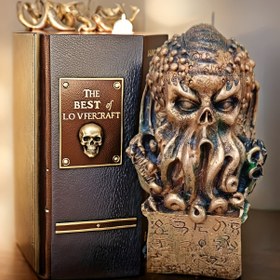 Resim Cthulhu Mitolojisi Ahtapot Heykeli - Gotik Sanat Koleksiyon Parçası, Rezinden Yarım Masaüst Süsü Ev & Ofis Dekoru işinize uygun Noel ve Cadılar Bayramı ile Sonbahardaki ev dekorasyonel kolektif figürler 